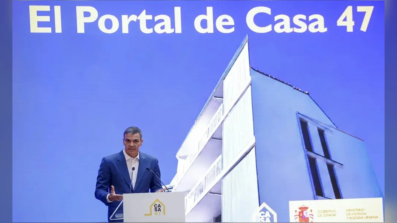Pedro Sánchez en la presentación de Casa 47, la empresa pública de vivienda